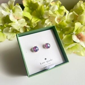 kate spade Iridescent Purple-Pink Faceted Stud Earrings